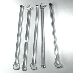 Lot of 5 Vintage Glass Swizzle Sticks Barware Drink Cocktail Stirrers MCM